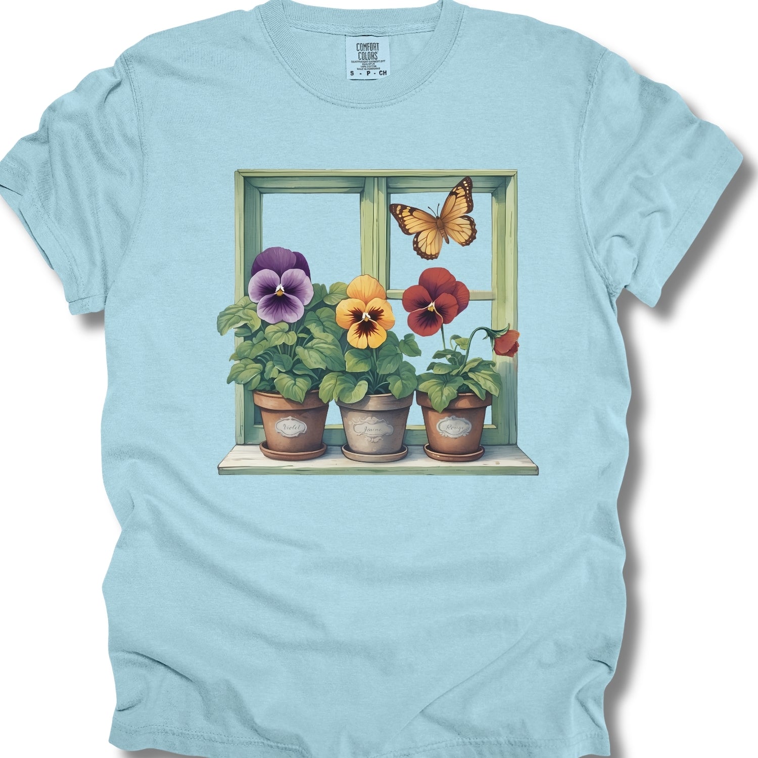 Windowsill Pansies Shirt.