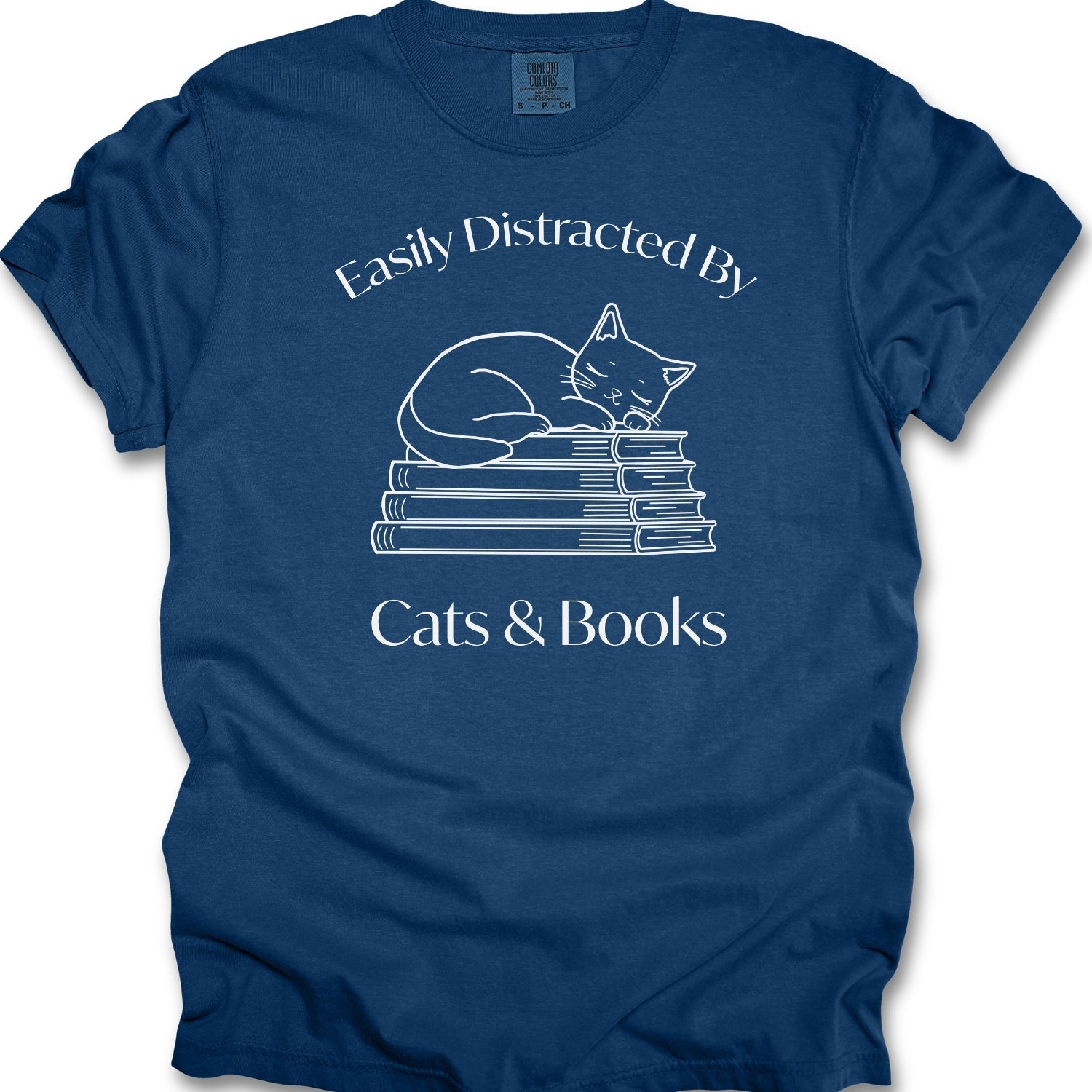 Easily Distracted by Cats & Books T-shirt
