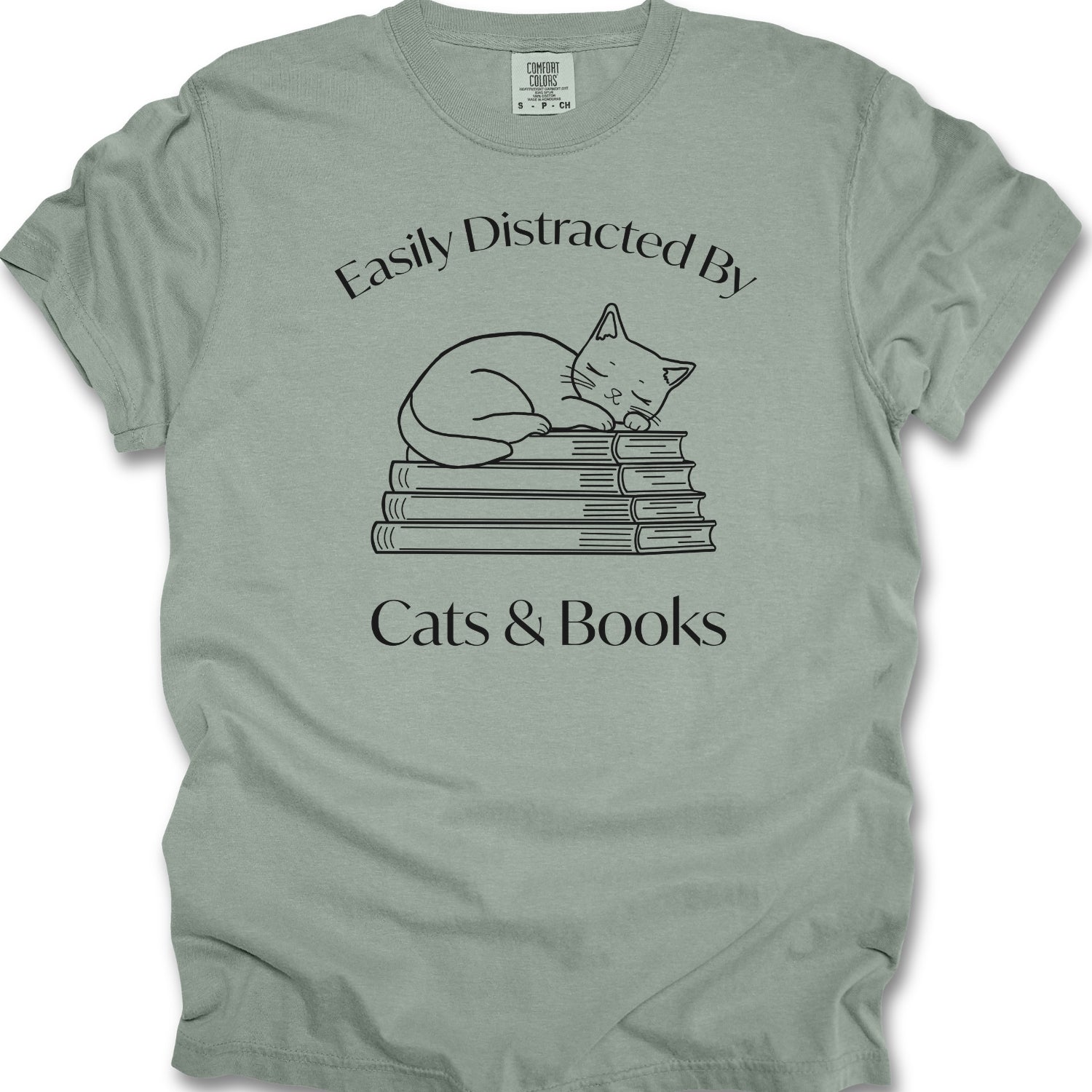 Easily Distracted by Cats & Books T-shirt