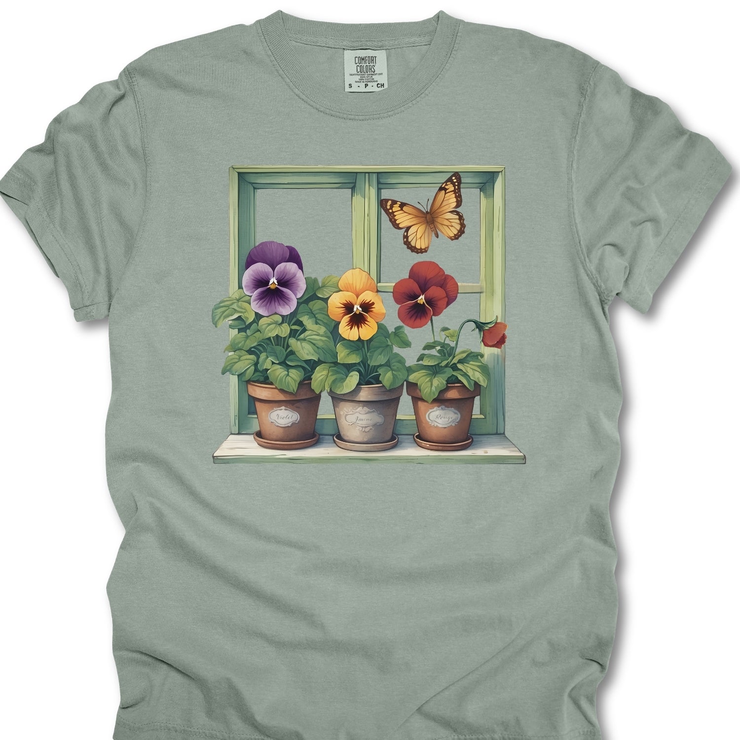 Windowsill Pansies Shirt.