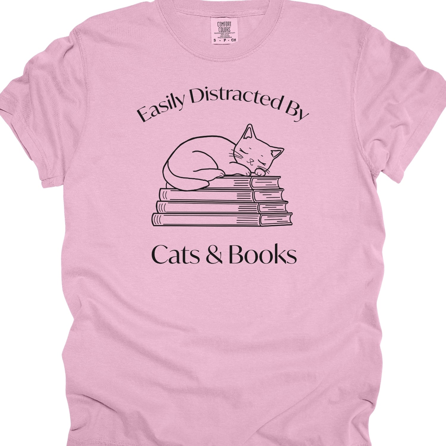 Easily Distracted by Cats & Books T-shirt