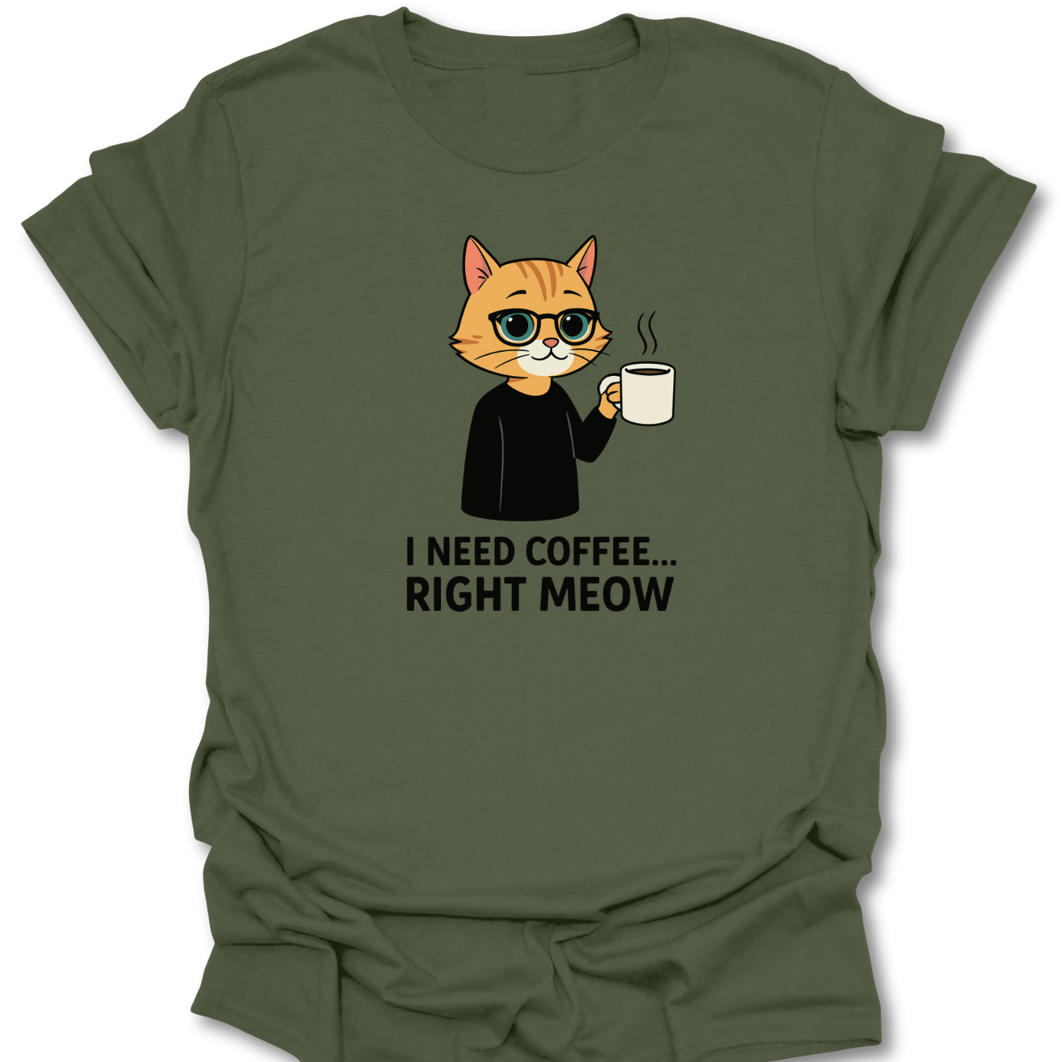 I Need Coffee Right Meow Tee
