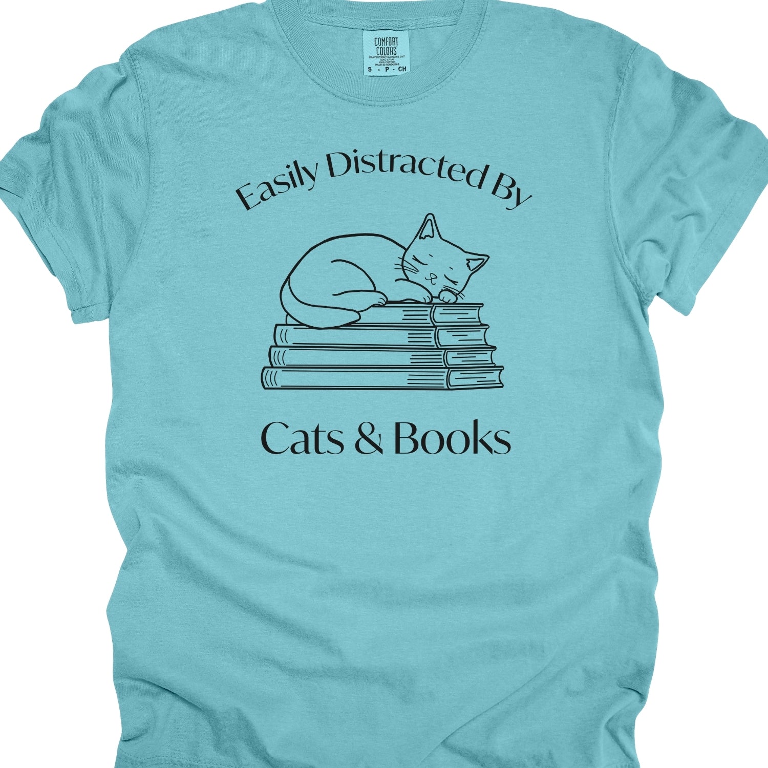 Easily Distracted by Cats & Books T-shirt
