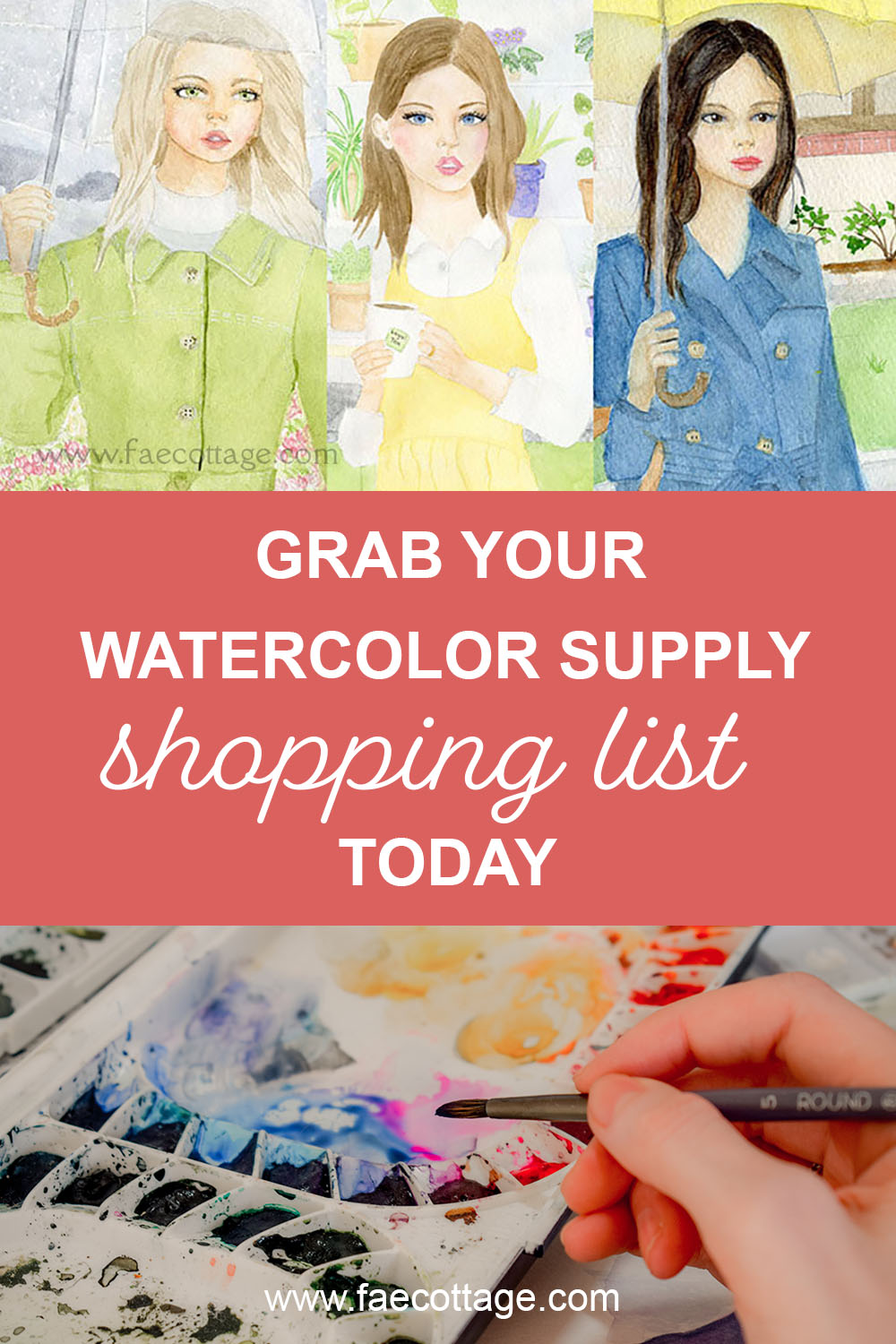 Freebee.  Grab your paint with watercolors supply shopping list today!