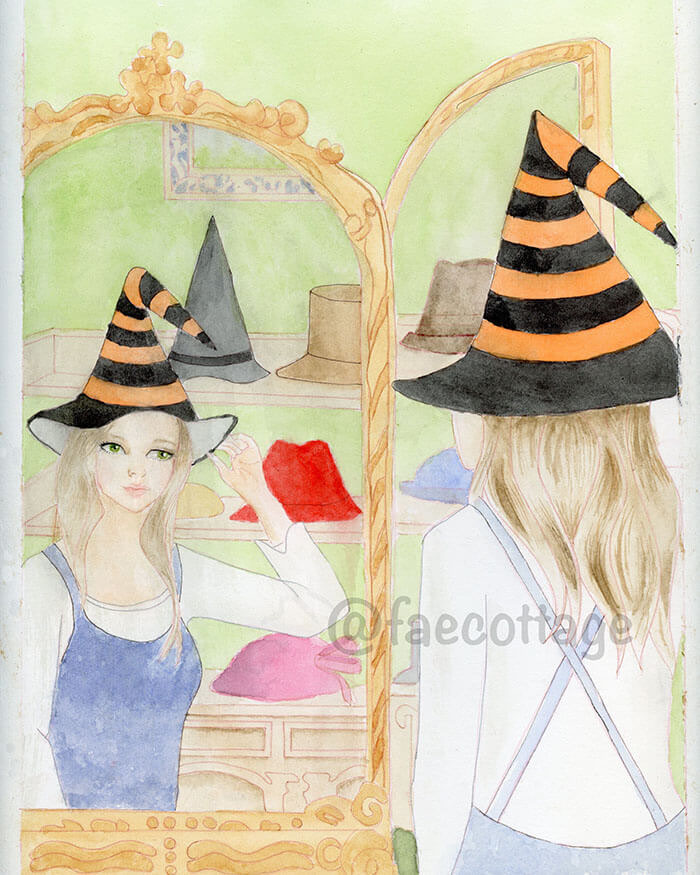 watercolor-witch's-hat